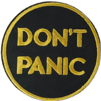 Image 1 of DONT PANIC EMBROIDERED IRON ON PATCH