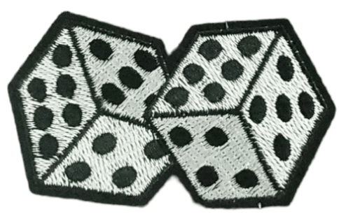 DICE EMBROIDERED IRON ON PATCH