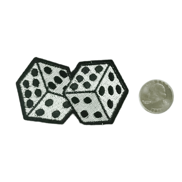 DICE EMBROIDERED IRON ON PATCH