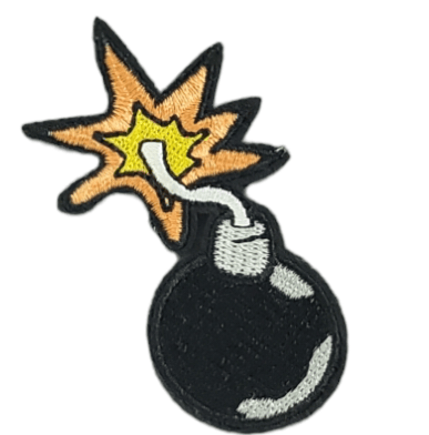 BOMB EMBROIDERED IRON ON PATCH