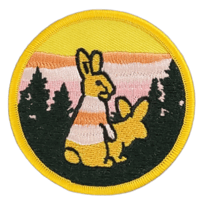 Image 1 of BUNNIES HUMPING EMBROIDERED IRON ON PATCH