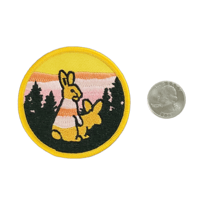 Image 2 of BUNNIES HUMPING EMBROIDERED IRON ON PATCH