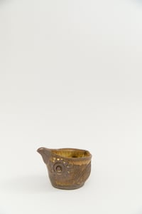 Image 1 of Matte Brown Starry Eyed Owl Bird Bowl