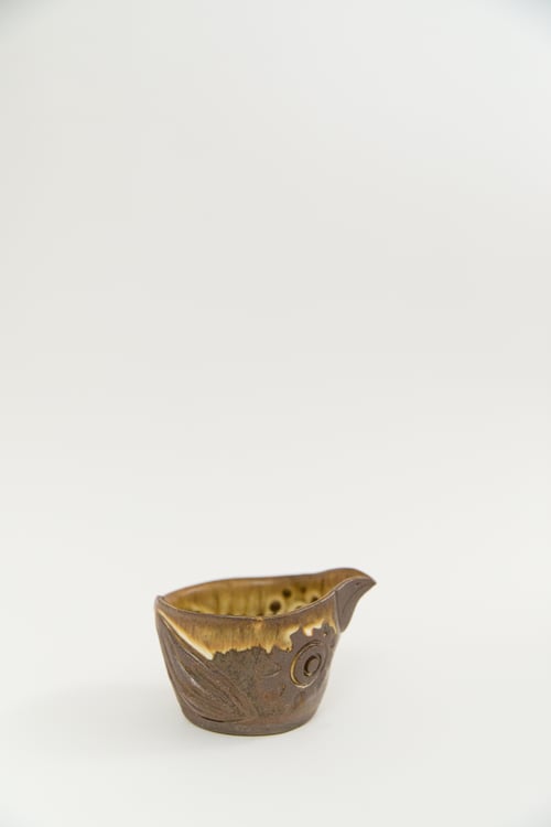 Image of Matte Brown Starry Eyed Owl Bird Bowl