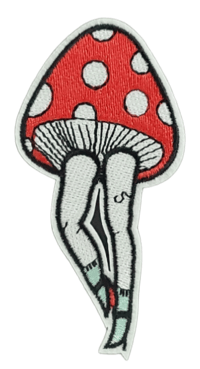 Image 1 of LEGGY SHROOM EMBROIDERED IRON ON PATCH