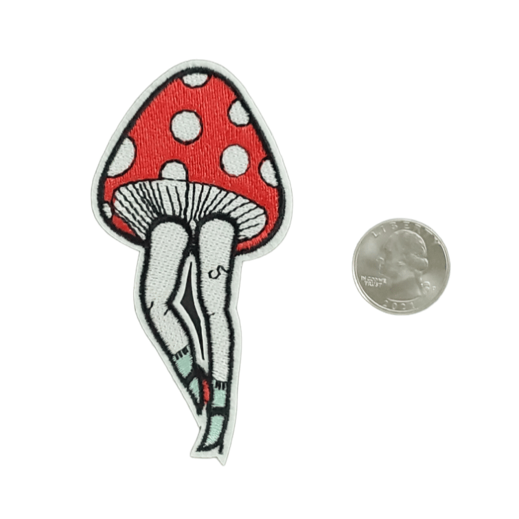 LEGGY SHROOM EMBROIDERED IRON ON PATCH