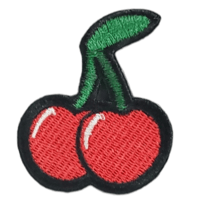 Image 1 of CHERRY EMBROIDERED IRON ON PATCH