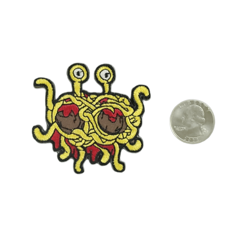 FLYING SPAGHETTI MONSTER EMBROIDERED IRON ON PATCH