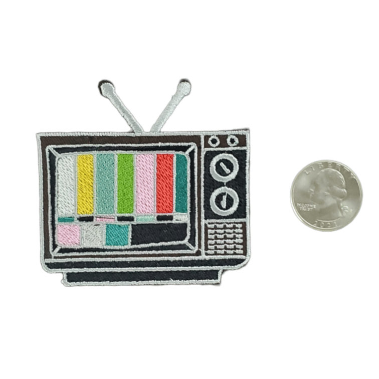 TV PARTY EMBROIDERED IRON ON PATCH