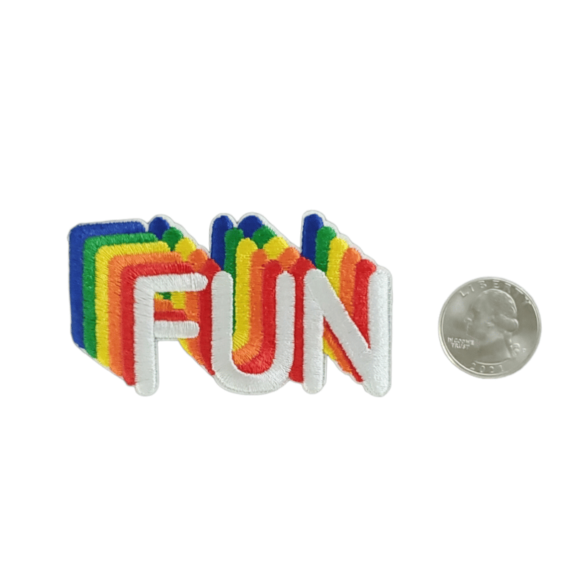 FUN FUN FUN EMBROIDERED IRON ON PATCH