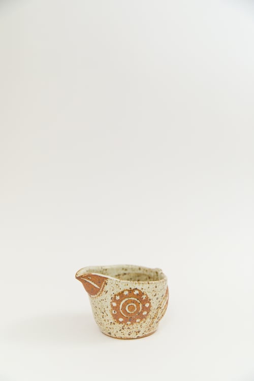 Image of Ivory Speckled Matte Dotted Owl Bird Bowl