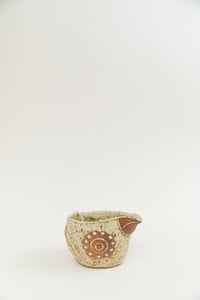 Image 1 of Ivory Speckled Matte Dotted Owl Bird Bowl