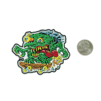 Image 2 of RAT FINK SKATER EMBROIDERED IRON ON PATCH