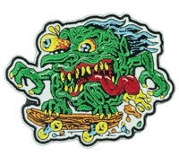Image 1 of RAT FINK SKATER EMBROIDERED IRON ON PATCH