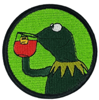 Image 1 of KERMIT THE FROG SIPPING TEA PATCH