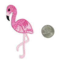Image 2 of PINK FLAMINGO EMBROIDERED IRON ON PATCH