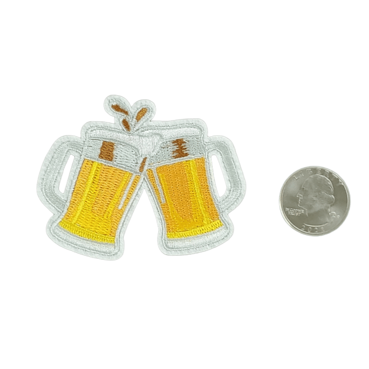 CHEERS WITH BEERS EMBROIDERED IRON ON PATCH