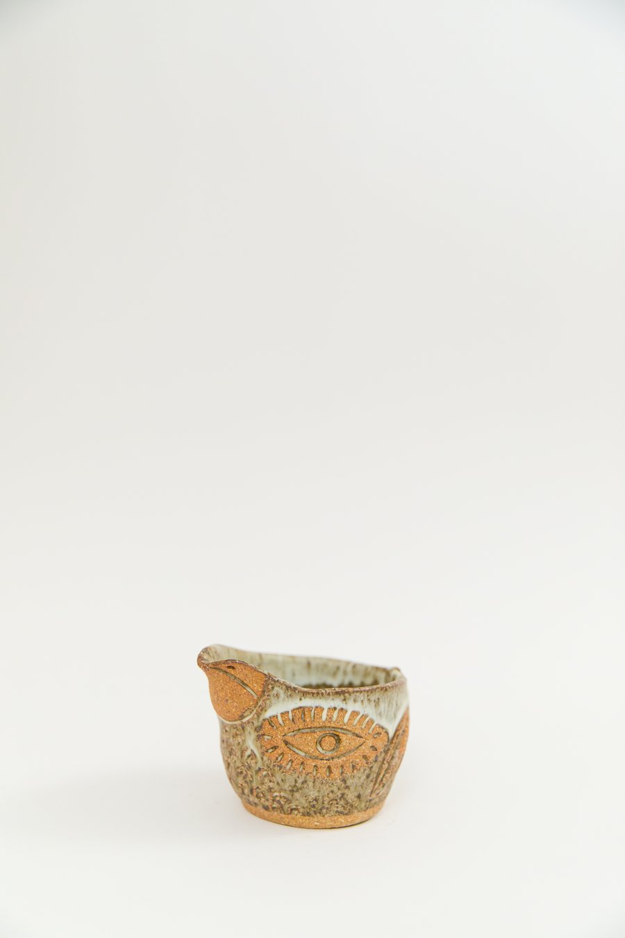 Image of Milky Almond Eyed Speckled Bird Bowl