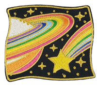 Image 1 of SHOOTING STAR EMBROIDERED IRON ON PATCH