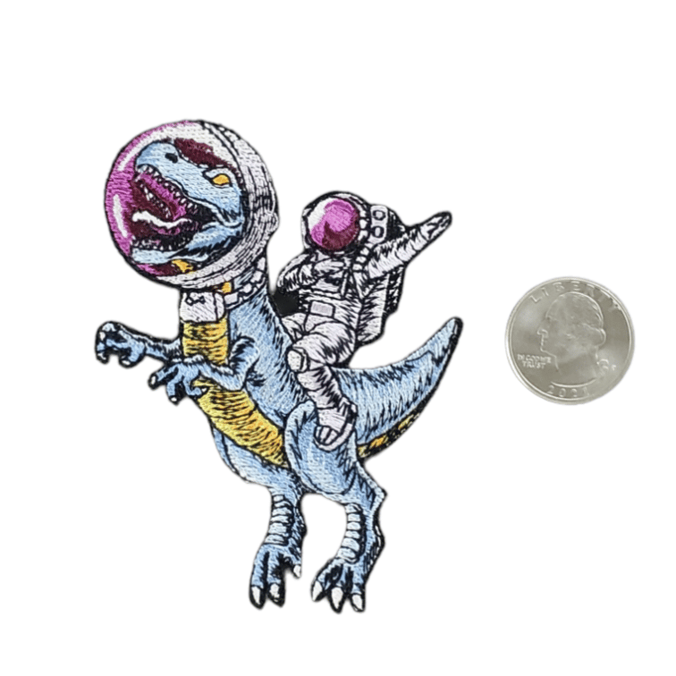 T REX IN SPACE EMBROIDERED IRON ON PATCH