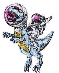 Image 1 of T REX IN SPACE EMBROIDERED IRON ON PATCH