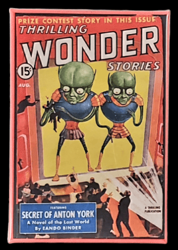 THRILLING WONDER STORIES PULP FICTION FRIDGE MAGNET / BUTTON