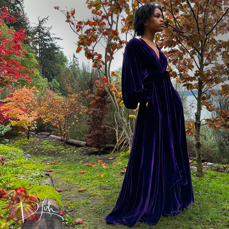 Deep Purple Limited Edition Silk Velvet Beverly Dressing Gown PRE-ORDER FOR NOVEMBER DELIVERY Image 3