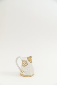 Image 2 of Matte White Baby Owl Creamer with Handle