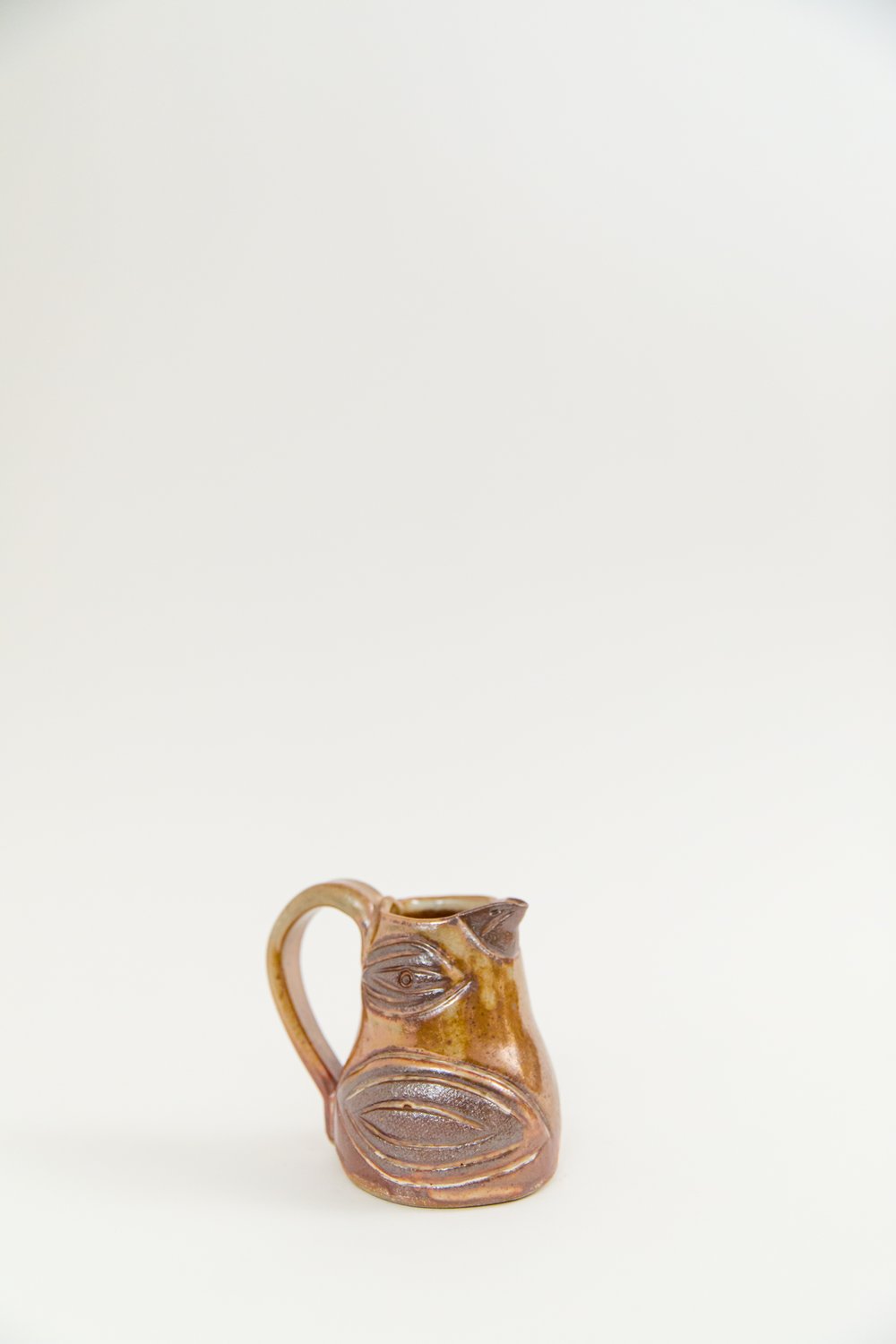 Image of Golden Shino Baby Bird Creamer with Handle