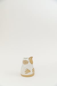 Image 2 of Matte White Dotted Almond Eye Baby Bird Creamer