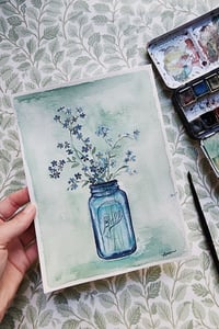 Image 1 of Forget Me Not | Original 6x8 Watercolor Painting or Fine Art Print