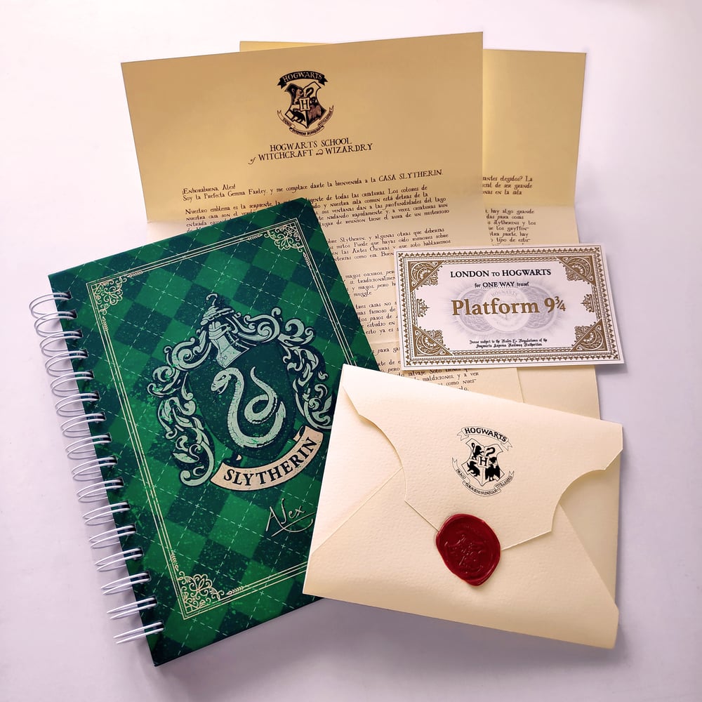 Image of Libreta Casa Hogwarts + Carta personalizada