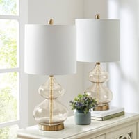 Glass Base Table Lamps, Gold