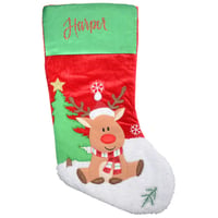 Cute Reindeer Personalised Christmas Stocking