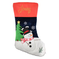 Happy Snowman Personalised Christmas Stocking