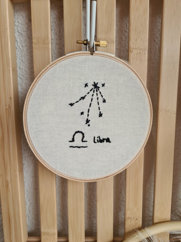 Image of Hand Embroidered Zodiac signs. Libra