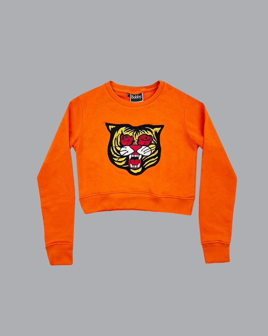 Image of The BLAK Cropped Sweatshirt in Orange