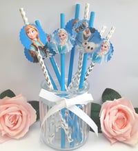 Image 1 of 5 Frozen Party Straws, Frozen Drinking Straws, Frozen Table Decor