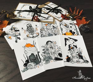 Image of Autumn witchcraft mini print and postcard set