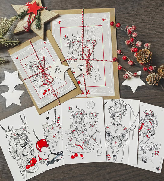 Image of Winter magic mini print and postcard set