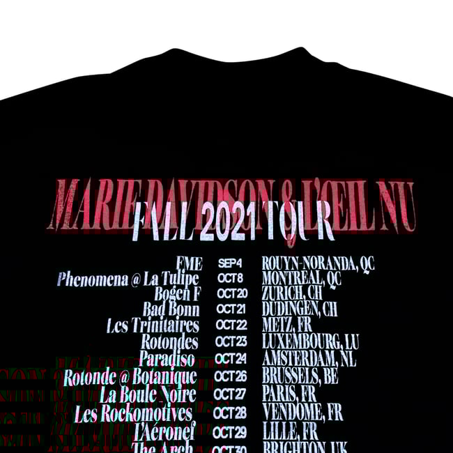 Marie Davidson & L'Œil Nu - EURO TOUR 2021 T-Shirt (BLACK)