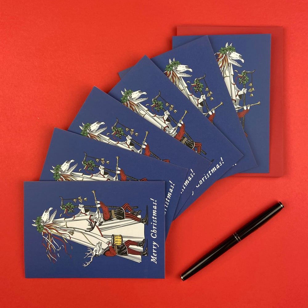 Image of Mari Lwyd Christmas Card (Pack of 6)