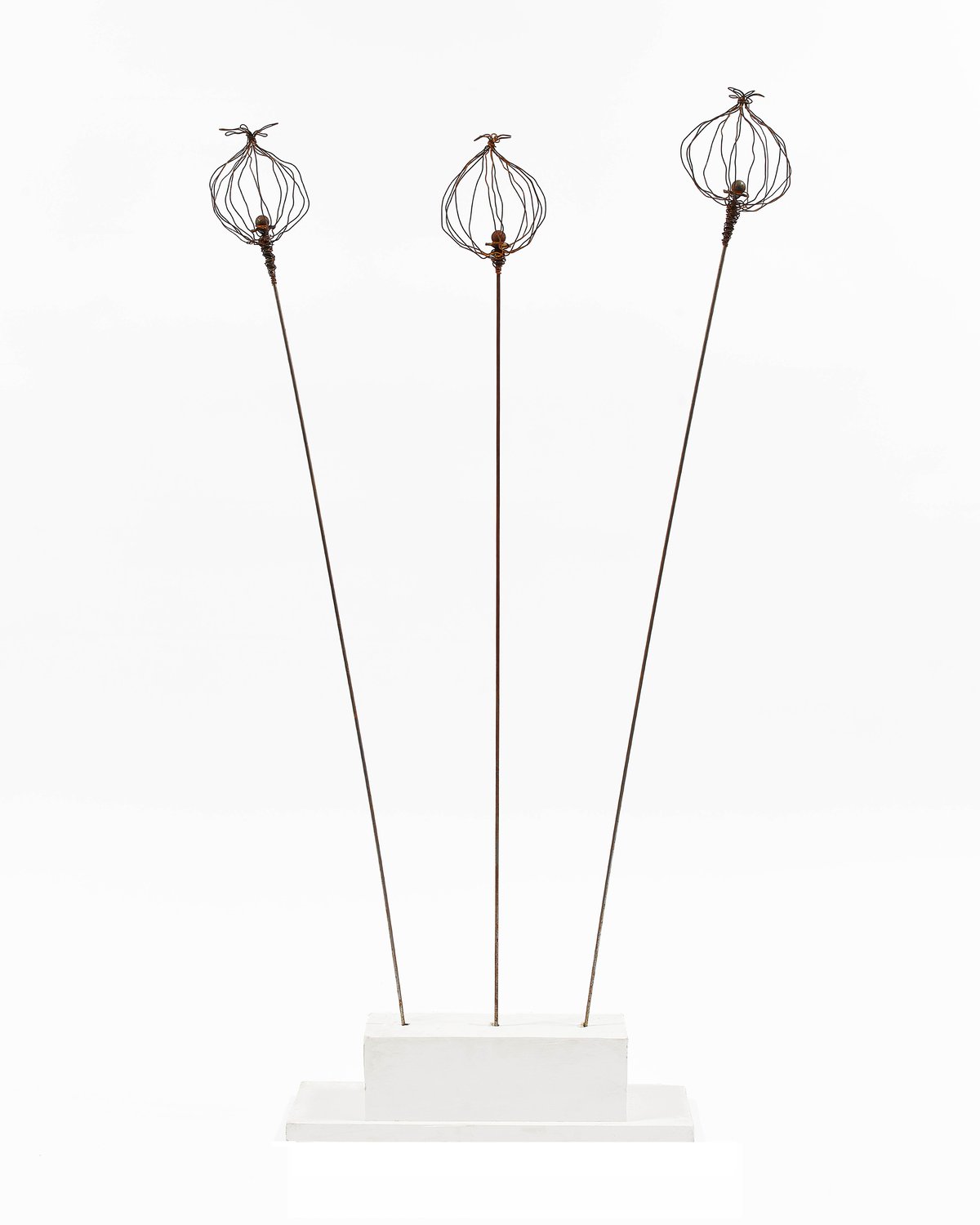 Wire Poppy seed Garden Sculpture