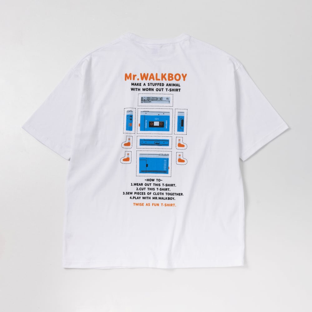 Image of "WALKBOY" Print Pocket Loose Short T-shirt 