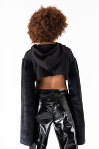 Image 3 of SWEATSHIRT WITH BLACK ECO-FUR SLEEVES
