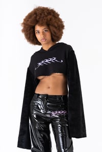 Image 1 of SWEATSHIRT WITH BLACK ECO-FUR SLEEVES