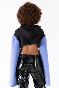 Image 3 of SWEATSHIRT WITH LILAC ECO-FUR SLEEVES