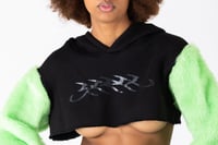 Image 4 of SWEATSHIRT WITH ACID GREEN ECO FUR SLEEVES