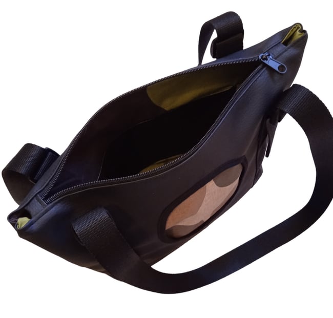 Bolso polipiel zigzag marrón 