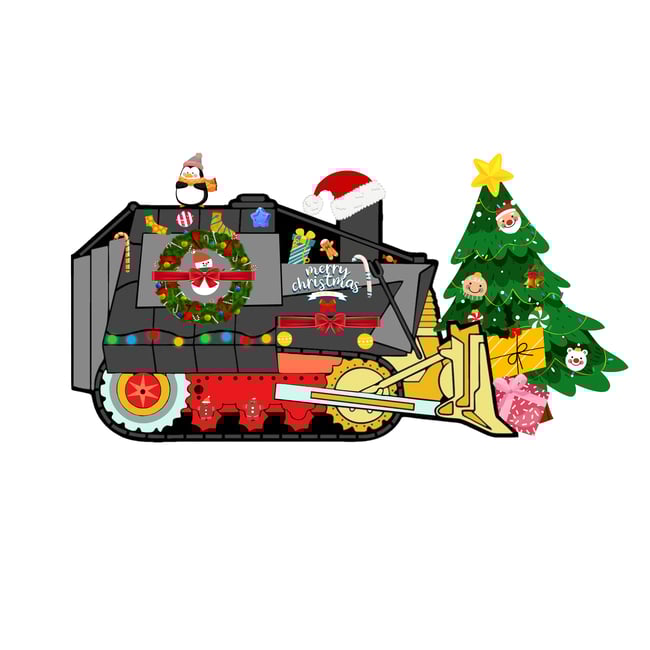 160. Killdozer Christmas Sticker